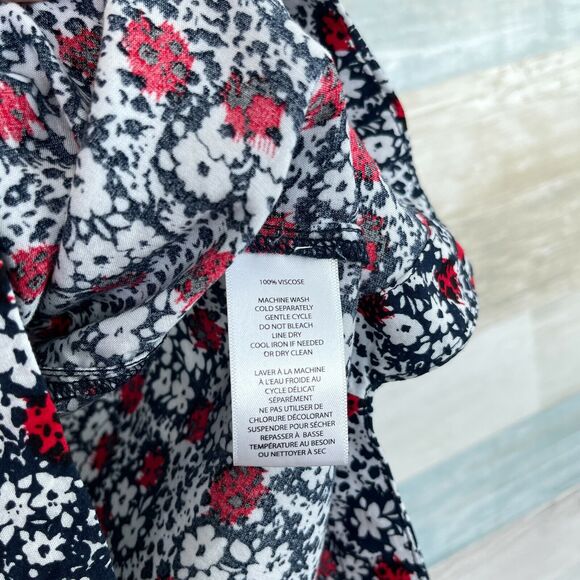 Beach Lunch Lounge Tassel Split Neck Tank Dress Blue Floral Casual Womens Small - Picture 6 of 6